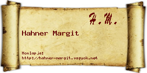 Hahner Margit névjegykártya